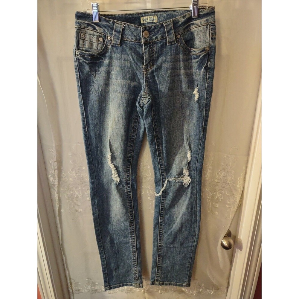 Paris Blues Jeans Size 9 Blue Distressed